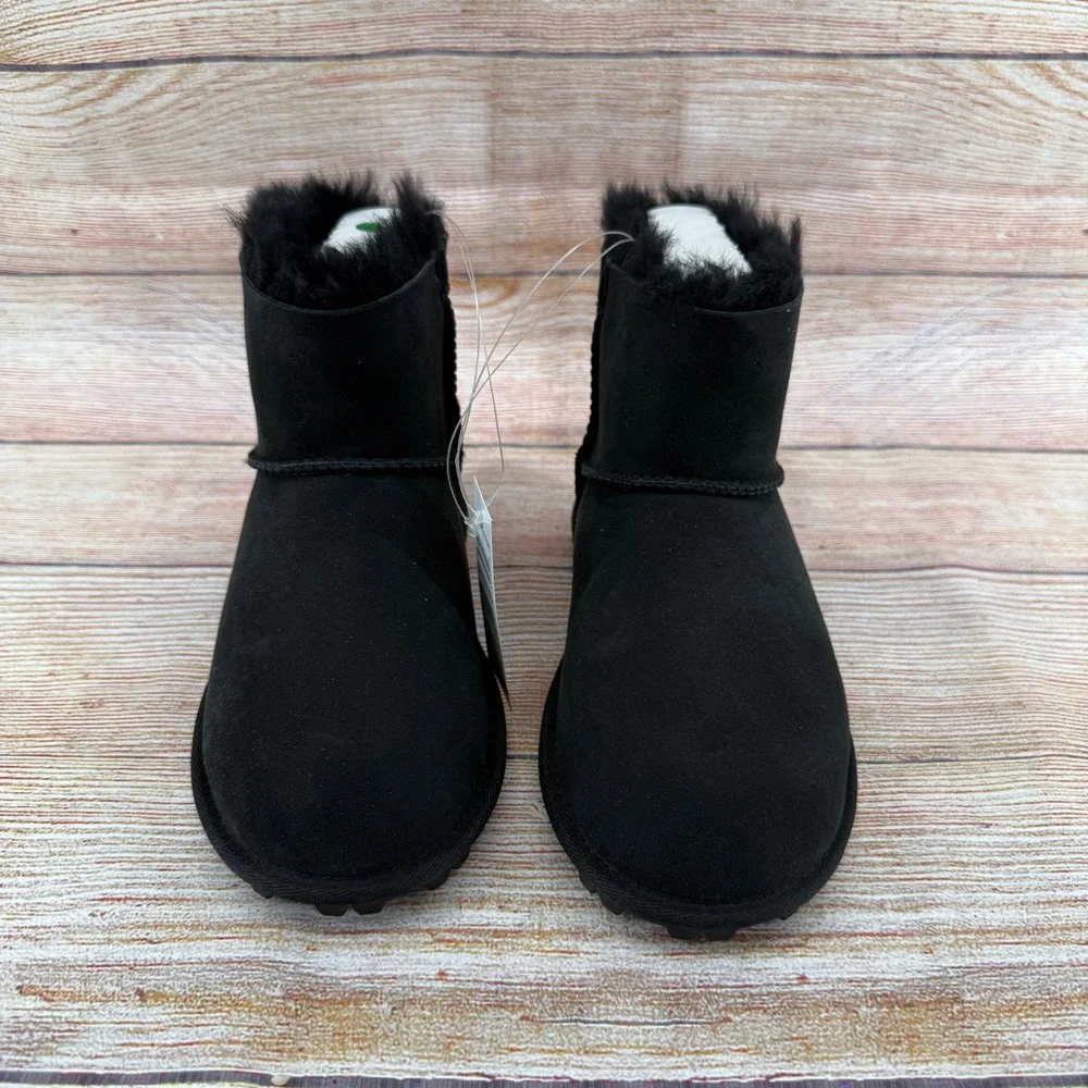 Kirkland Signature‎ Kids Black Shearling Suede Ankle Boots US 2 7771011 NEW